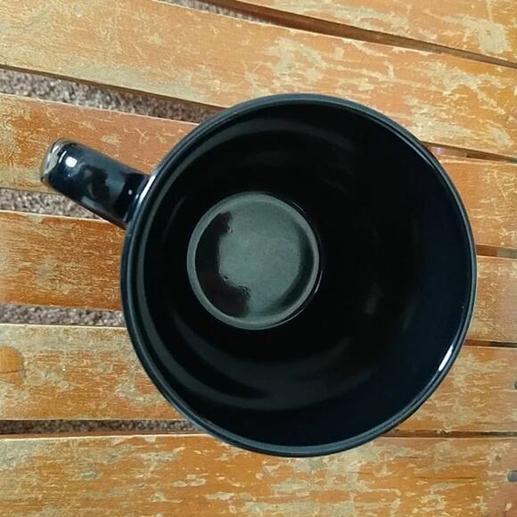 Corelle Set of 3 Black Mugs 4" tall x 3" diameter coffee tea beverage curved - Picture 5 of 10